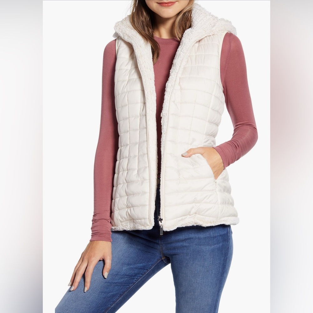 Gallery Reversible Hooded Faux
Fur Vest